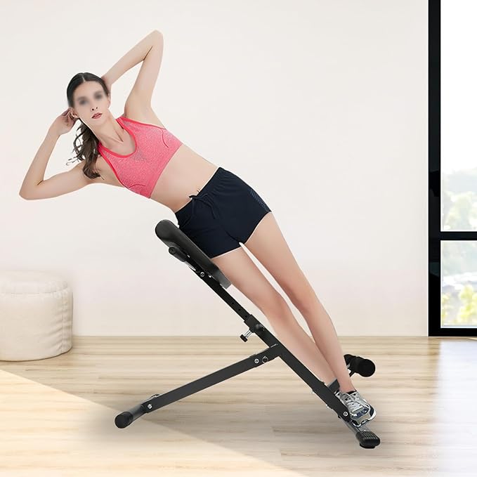 Hyperextension Bench with Adjustable Height and Back, Multi-functional Workout Bench, Back Extension Roman Chair