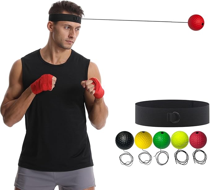 Boxing Reflex Ball with Adjustable Headbands,MMA Training Equipment,Punching Ball,Perfect for Fight Reaction,Hand Eye Coordination,Punching Speed,Agility,for Adults and Kids