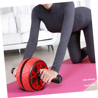 VICASKY Ab Roller Wheel Fitness Abdominal Trainer with Core Strengthening Exercise Roller for Home Workout Red Suitable for Men and Women