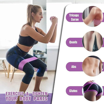 Resistance Bands, Set for Exercise, 3 Resistance Levels, Fabric Stretch Bands for Legs and Glutes, Workout Bands for Yoga, Pilates, Training