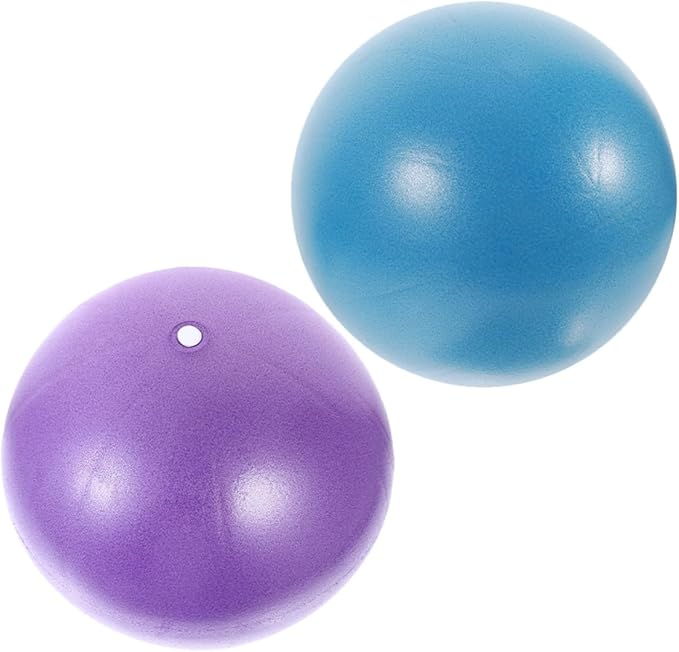 VICASKY Mini Pilates Ball 9-inch Fitness Core Strengthening Exercise Ball with Pump, Rhythmic Gymnastics and Balance Training Tool for Yoga, Physical Therapy, Indoor Workouts – Purple Blue