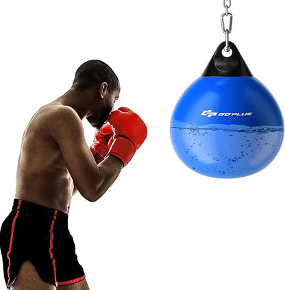 Goplus Water Aqua Bag, 21'' 180 Pound /18” 110 Pound Heavy Punching Bag with Adjustable Metal Chain, Water Injection Hose, Boxing Training Bag for Adults Fitness, MMA