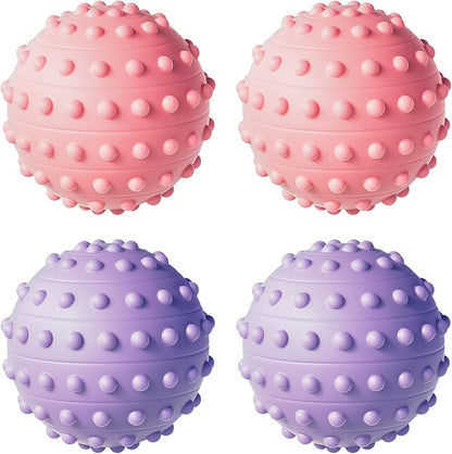 Spiky Massage Balls for Feet,4 Pcs 1.9'' Hard Lacrosse Ball Deep Tissue Recovery Tool,Trigger Point Ball for Myofascial Release & Trigger Point Therapy (Pink)