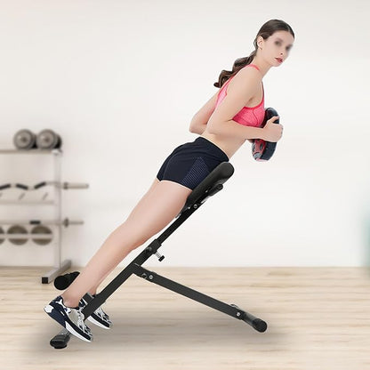 Hyperextension Bench with Adjustable Height and Back, Multi-functional Workout Bench, Back Extension Roman Chair