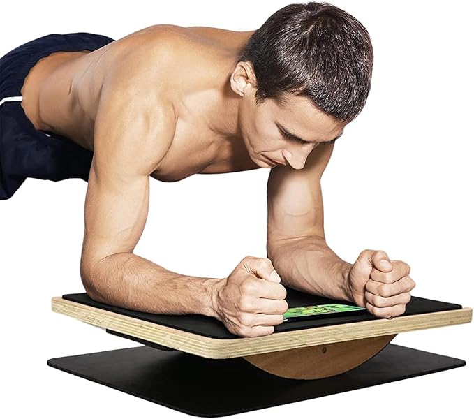 Yes4All 350LBS Professional Wooden Balance Board for Leg Workout, Anti-Slip Rocker Board, Wobble Board for Standing Desk