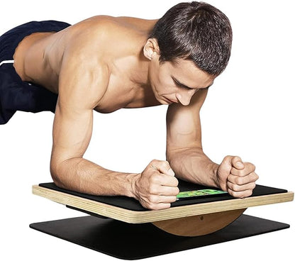 Yes4All 350LBS Professional Wooden Balance Board for Leg Workout, Anti-Slip Rocker Board, Wobble Board for Standing Desk