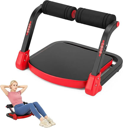 Ab Trainer Machine, Ab Workout Equipment with 4 Adjustable Resistance, Portable Adjustable Sit Up Machine, 264 LBS Weight Capacity for Home/Office