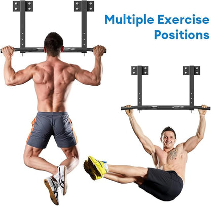 Wall Mount Pull Up Bar, Joist Beam Rafter Mount Pull-up Bar, Ceiling Mounted Chin Up Bar for Home Gym with Punching Bag Hanger