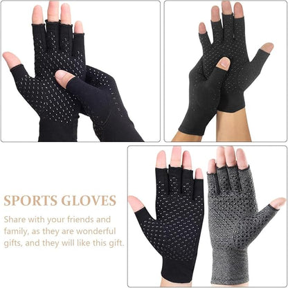 Cycling Half Finger Gloves Black High Elastic Non-Slip Exercising Gloves with Wrist Support for Fitness Training and Outdoor Riding, Size L (19.5-21.5cm)