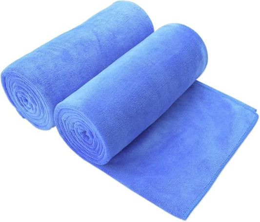 JML Bath Sheet Towels Pack of 2, 40" x 80", Extra Large Microfiber Towel Set for Adult, Soft Super Absorbent Fast Drying for Sauna Hotel Beach Sports Fitness Yoga, Blue