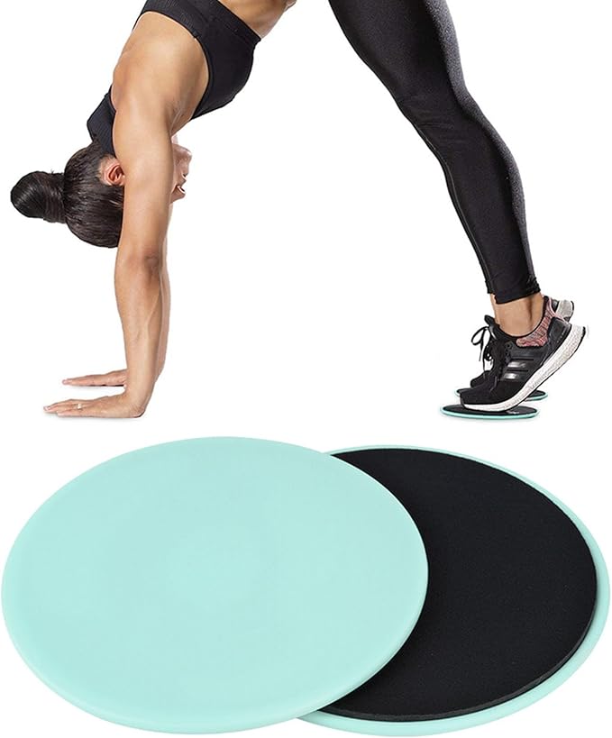 2PCS Exercise Gliding Disc Fitness Core Slider Sport Full Body Workout, Target Every Muscle Group, Small Size, Lightweight, on Any Surface, ConstantCore Stabilization, for Athletic