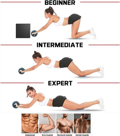 Ab Roller Wheel, Abdominal Wheel for Abdominal Exercise Machine, Arespark Home Gym Equipment for Core Workout, No Noise Ab Roller Exercise Equipment with Knee Mat and Foam Handle