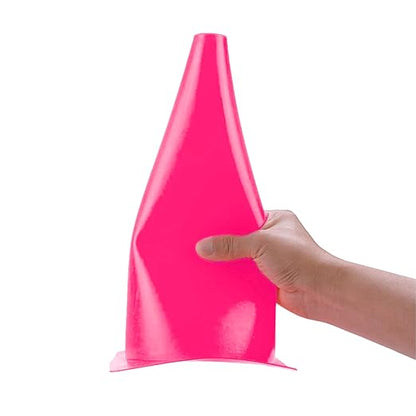 [10 Pack] Traffic Training Sports Cones, 12 Inch Orange Safety Cones, Soccer Basketball Cones for Drills, Plastic Marker Cones for Indoor/Outdoor Activity & Festive Events (Set of 10/24 Pack) (Pink)