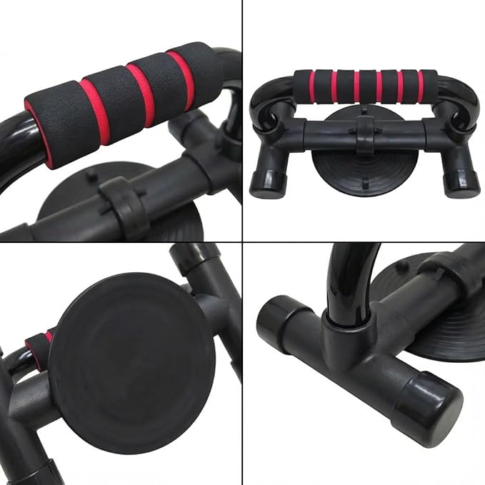 Push Up Stand with Suction Cup Base for Ultimate Anti-Slip Stability, Home Gym Equipment for Men & Women, Chest Workout with Comfort Foam Grips