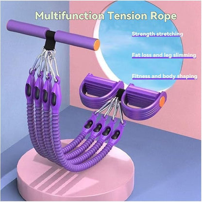 Multifunction Tension Rope Set,Upgraded Smart Stirrup Puller-Pedal Puller Tensioner Workout Bands Resistance with Abdomen/Waist/Leg/HIPS/Chest/Back