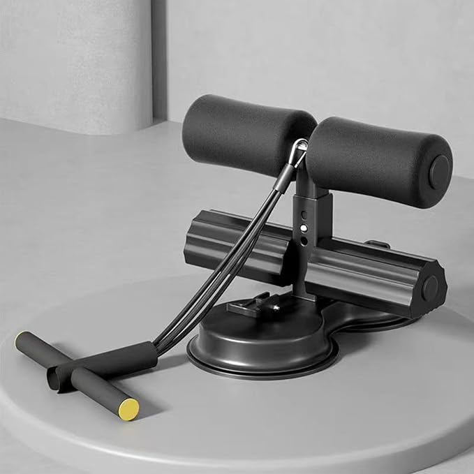 cdar Sit-up Assistant Bar with Resistance Band Abdominal Core Training Sit-up Foot Holder with Dual Suction Cups Home Gym Exercise Equipment