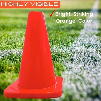 Heavy Duty Agility Training Cones (2 in, 6 in, 9 in, 12 in, 18 in, 28 in) for Sports and Kids Coaching, Multipurpose Field Marker Cones, Soccer, Basketball Drills, Bike, Motorcycle Training