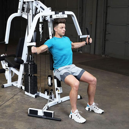 Body-Solid Multi-Station, Single Weight Stack Home Gym Machine, Arm & Leg Strength Training Functional Exercise Workout Station, 210lbs. Black Weight Stacks