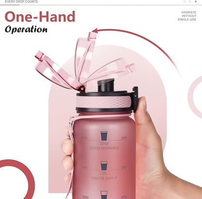 Opard 30oz/32oz Sports Water Bottle with Leak Proof Flip Top Lid BPA Free Tritan Reusable Plastic for Gym and Outdoor, Travel Water Bottle