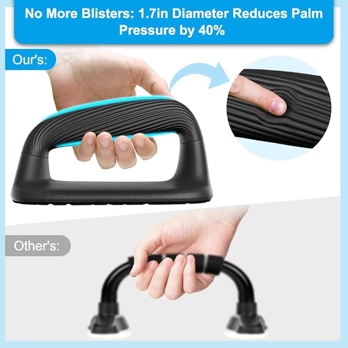 Push Up Bars with Bottom Anti-Slip Pad Push Up Handles for Floor Soft Plastic Pushup Handles Strength Training Pushup Stands