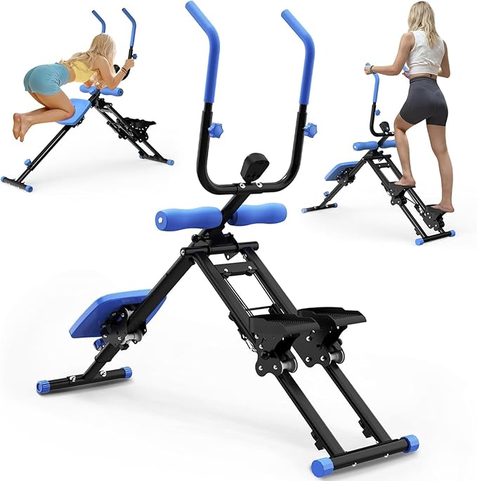 Stair Stepper and Ab Machine 2-in-1 Folding Vertical Climber Exercise Machine & Ab Workout Equipment Quickly Switch, Home Gym Equipment for Full Body Cardio Workout, 300LBS Capacity