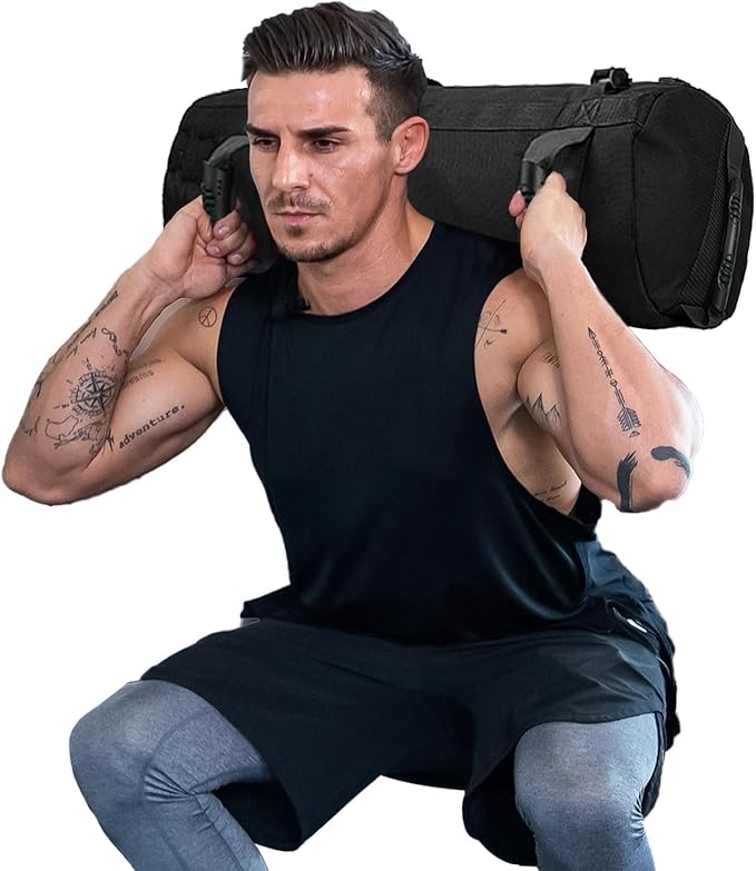 Taeku Fitness Sandbag, Heavy Duty Workout Sand Bag with Handles Weighted Slam Bag with 3 Unfilled Bags for Strength Powerlifting Exercise