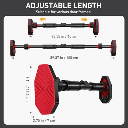 Ciieeo Adjustable Doorway Pull up Bar with Secure Locking No Drilling Installation Comfortable Grip for Home Gym Strength Training 39.37 Inch Portable Fitness Equipment