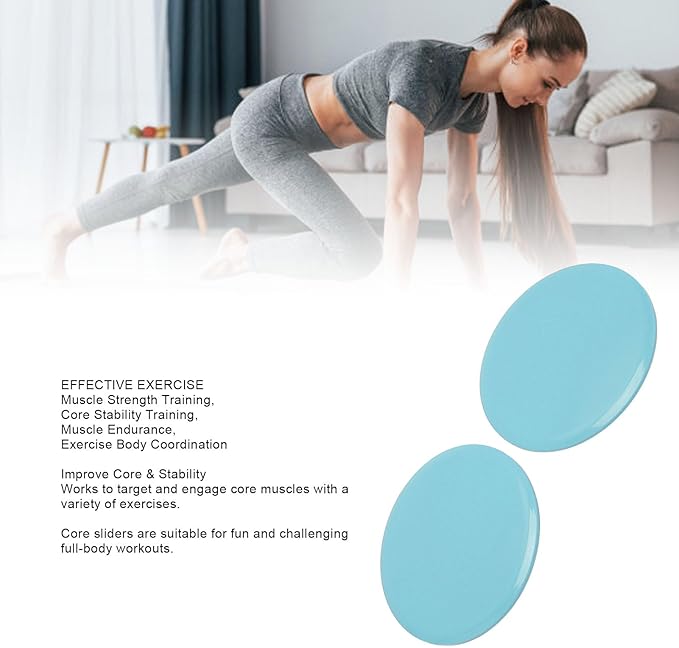 " Exercise Core Sliders, ABS and Foam Core Sliding Discs, 2-Pack Compact Gliders for Home Gym, Travel and Full Body Workout "