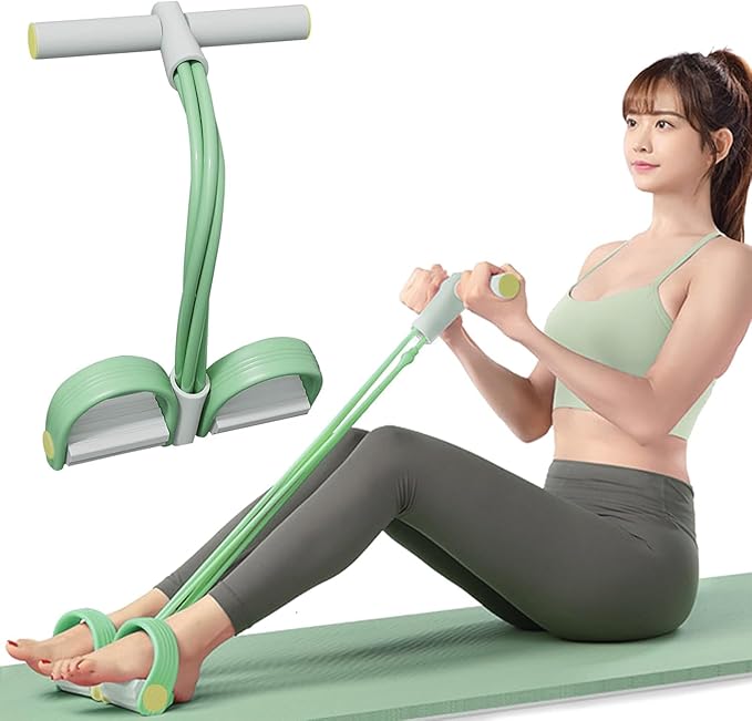 Multifunctional 6 Tube Elastic Yoga Resistance Bands for Waist Arm Leg Stretching, Affordable Training Aid, Latest Upgrade Sit Up Exercise Equipment for Women Men (Purple)