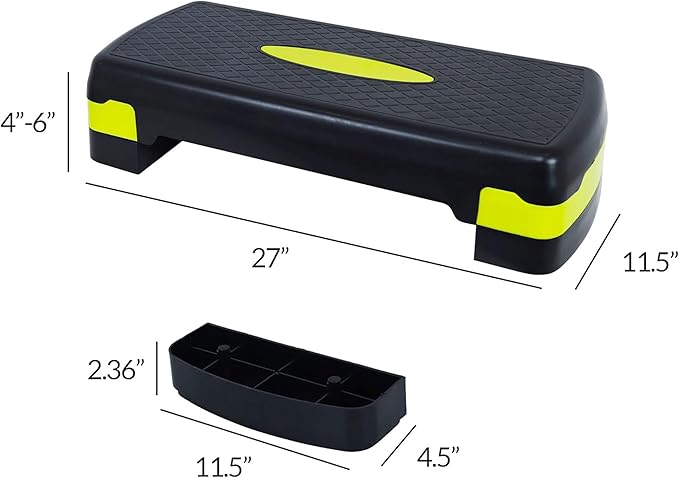 Fitvids Adjustable Workout Aerobic Stepper Step Platform Trainer, 27-Inch, Multiple Colors