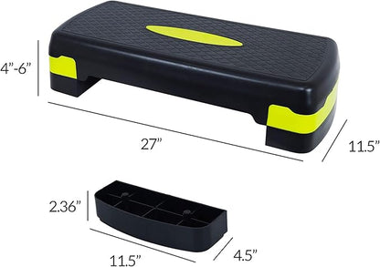 Fitvids Adjustable Workout Aerobic Stepper Step Platform Trainer, 27-Inch, Multiple Colors