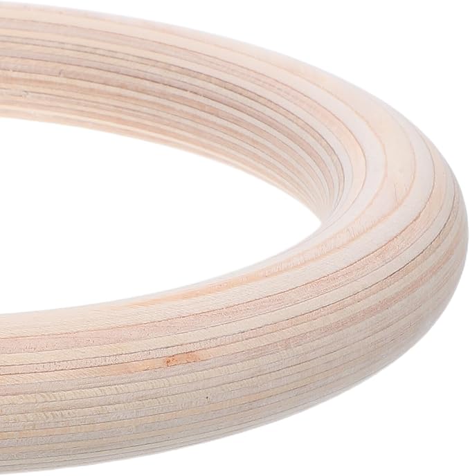 Gymnastic Rings Wooden Pull up Rings 2pcs Set for Home Gym Strength Training Calisthenics Equipment Full Body Workout for Men and Women