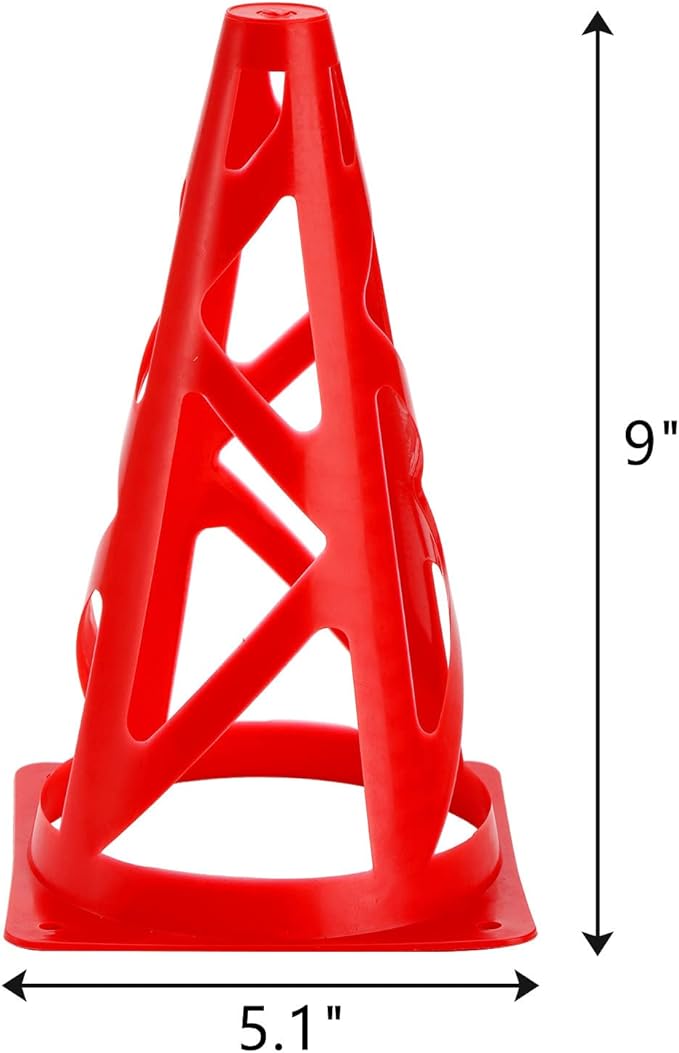 ZEAYEA 30 Pack Agility Training Sport Cone, 9 Inches Soccer Cones with Carry Bag, Basketball Training Cones for Soccer Football Basketball Speed Grab Drills and Training