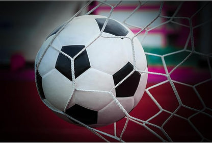 Soccer Ball in Goal Backdrop Sports Game Party Sports Birthday Party Photography Background Football in Net Boys Children Adult Sports Club Portrait Backdrops Photo Shoot Decor Wallpaper 20x10ft