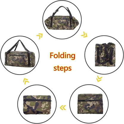 HOLYLUCK Foldable Travel Duffel Bag For Women & Men Luggage Great for Gym (jungle camo)