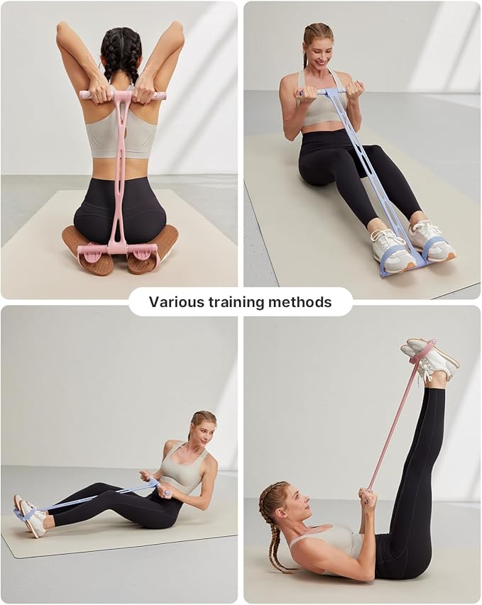 YOTTOY Pedal Resistance Band, Thick Elastic Tension Rope with Handles, Sit-Up Pull Rope Fitness Equipment for Leg, Arm, Abs, Waist, Home Gym