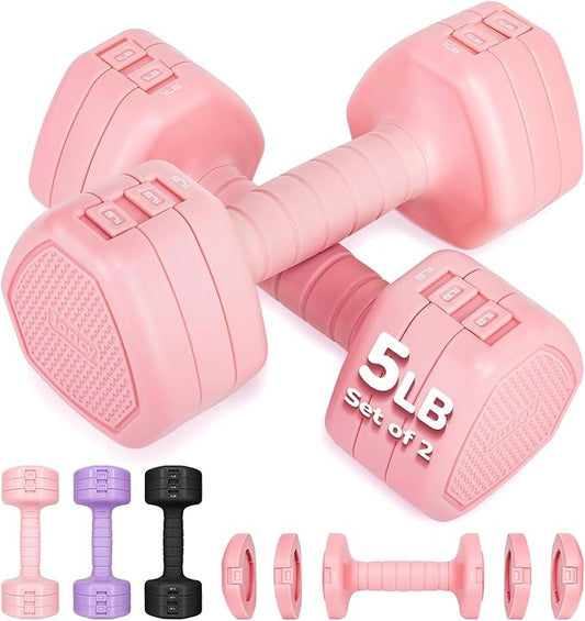 10LBS 20LBS 30LBS Dumbbells Adjustable Dumbbell Set of 2, Hand Weights for Women Men Free Weight Dumbbells Sets for Home Gym & Outdoor Exercise Workout Strength Training Equipments