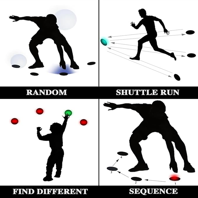 Agile Fitness Sports Training Light,Smart Reaction Training Light,USB Charging Design,Four Light Colours,Children's Football and Basketball Speed Training, 8-Light Version
