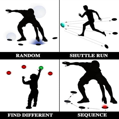 Agile Fitness Sports Training Light,Smart Reaction Training Light,USB Charging Design,Four Light Colours,Children's Football and Basketball Speed Training, 8-Light Version