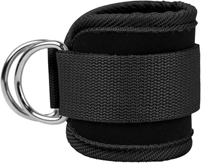 Ankle Strap Ankle Resistance Band Wrist Cuff Padded Strap Adjustable Fitness Glute Kickback D-Ring for Cable Machine Gym Foot Leg Training Brace Support 1 Pack