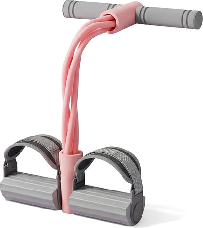 Adjustable Ankle Strap Resistance Band with Handle,0.4-inch Diameter Thick TPE Resistance Band 40-45lbs,Suitable for All Weights & Foot Sizes, Full-Body Workout