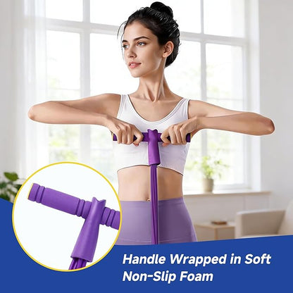 Pedal Resistance Band with Handles, 8 Tube Exercise Bands for Home Workout, Multifunctional Fitness Equipment for Abs, Waist, Legs & Full Body Training, Portable Foot Pedal Resistance Trainer