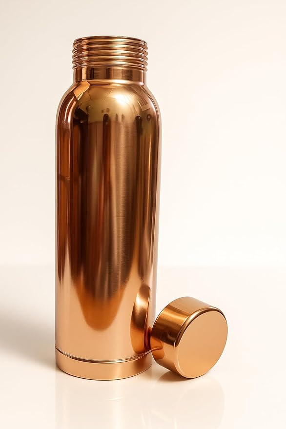 Copper Water Bottle 34 Oz Large Copper Water Bottle For Drinking 100% Pure Ayurvedic Vessel For Leak-Proof Lid Bottle for Yoga, Gym, Office, Home