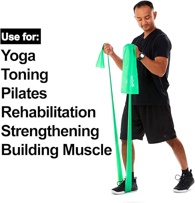 Resistance Band for Working Out | Super Exercise Bands 8,16,24 Yard Bulk Rolls |10 Strengths in Light Medium and Heavy Resistance Bands | Latex Free Workout Bands Including App and e-Book