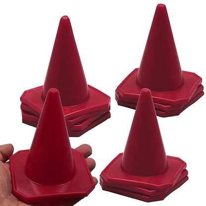 Bluedot Trading 4” Red Mini Plastic Traffic Cones | Set of 40 for Agility Training, RC Racing, Outdoor Activities, Sports Drills, Party Games
