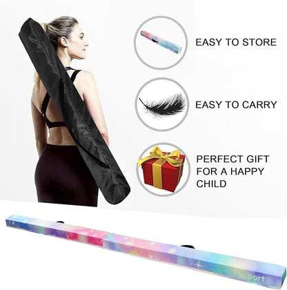 FBSPORT 8ft/9ft/9.5ft Balance Beam Folding Gymnastics Beam Foam Balance Floor Beam Equipment for Kids Adults, Suede Cover Anti Slip Base with Carry Bag for Home School Gym Training
