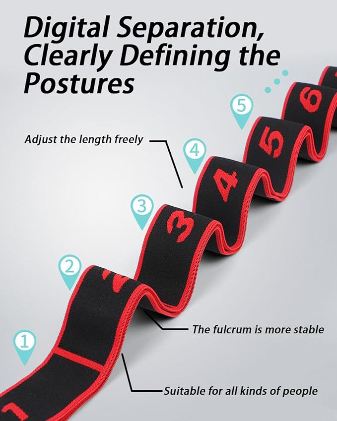 Fitness Resistance Bands for Stretching and Yoga with Handles, Number Fashion Puller, Exercise Cordless Battle, Ropes Beginner Light Fit, Numbers Full Body Tension Rope Bungee Strap