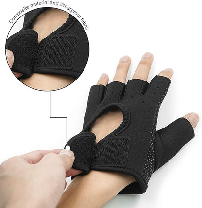 Luwint Kids Fingerless Workout Gloves - Anti-Slip Fitness Mitten for Children Cycling Yoga Weightlifting, 1 Pair