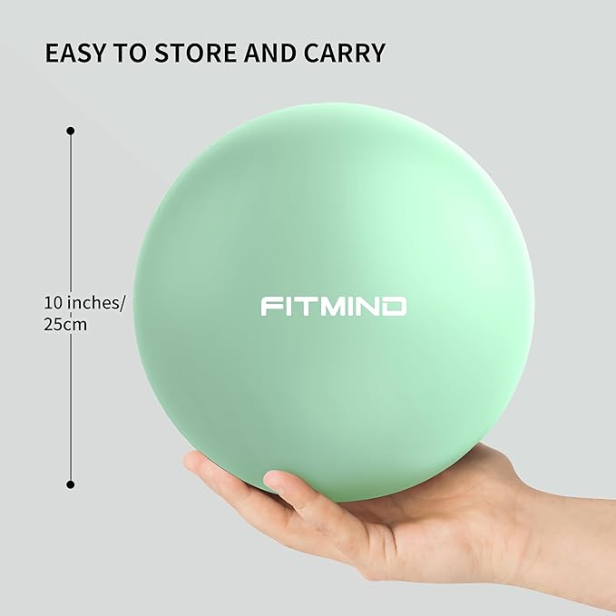 FITMIND_Pilates Ball 10 Inch Anti-Burst Slip Resistant Mini Yoga Ball for Fitness, Core Training, Physical Therapy, Balance, Stability, Stretching 200kg 440lbs Capacity