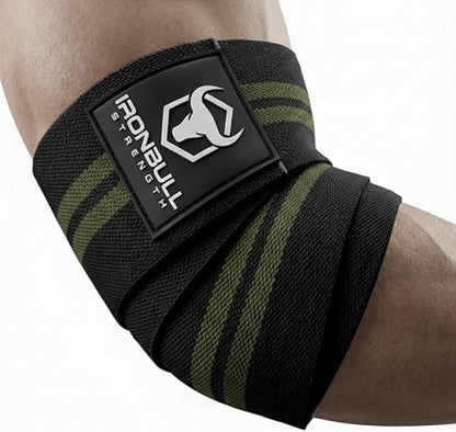 Elbow Wraps for Weightlifting (1 Pair) - 50" Elastic Elbow Braces for Weight Lifting - Elbow Support for Bench Press, Powerlifting, Fitness, & Gym Workout - Gym Elbow Straps Weightlifting - Elbow Compression Strap Brace
